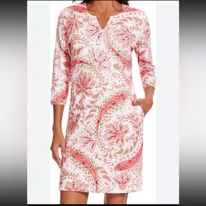 Floral Pink and Green Dress